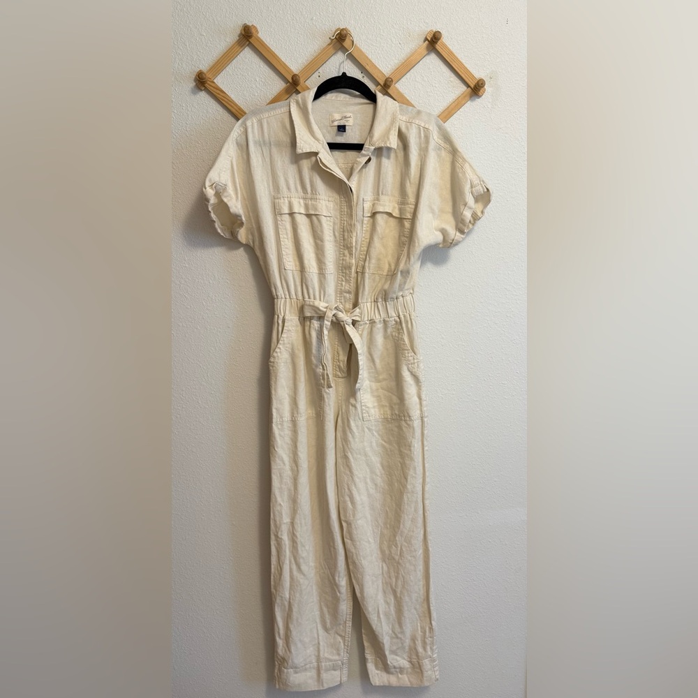 Universal Thread Linen Cream Jumpsuit